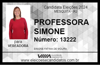 Candidato PROFESSORA SIMONE 2024 - MESQUITA - Eleições