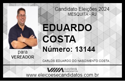 Candidato EDUARDO COSTA 2024 - MESQUITA - Eleições