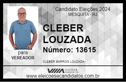 Candidato CLEBER LOUZADA 2024 - MESQUITA - Eleições