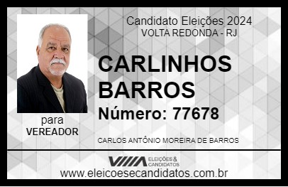 Candidato CARLINHOS BARROS 2024 - VOLTA REDONDA - Eleições