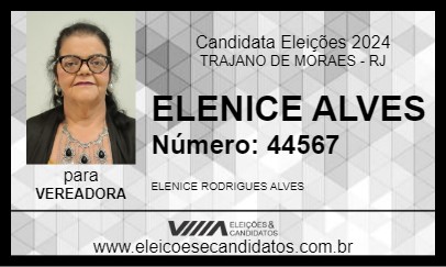 Candidato ELENICE ALVES 2024 - TRAJANO DE MORAES - Eleições