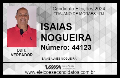 Candidato ISAIAS NOGUEIRA 2024 - TRAJANO DE MORAES - Eleições