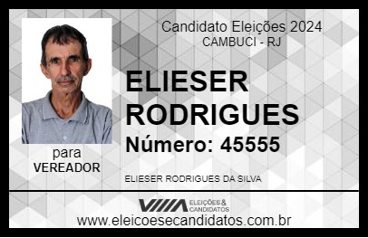 Candidato ELIESER RODRIGUES 2024 - CAMBUCI - Eleições