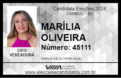 Candidato MARÍLIA  OLIVEIRA 2024 - CAMBUCI - Eleições