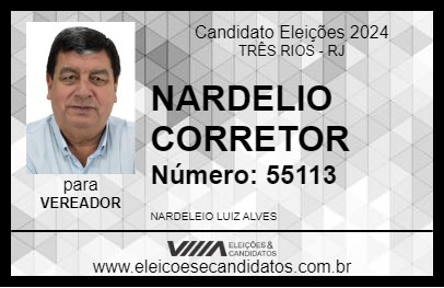 Candidato NARDELIO CORRETOR 2024 - TRÊS RIOS - Eleições