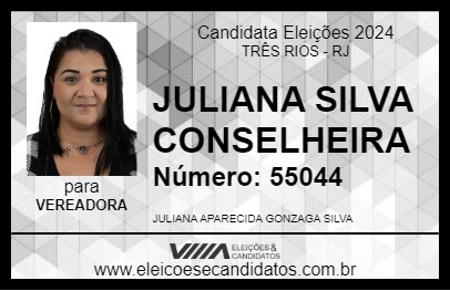 Candidato JULIANA SILVA CONSELHEIRA 2024 - TRÊS RIOS - Eleições