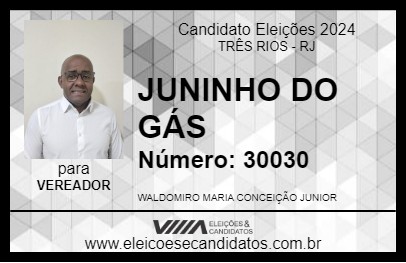 Candidato JUNINHO DO GÁS 2024 - TRÊS RIOS - Eleições