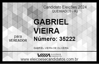 Candidato GABRIEL VIEIRA 2024 - QUEIMADOS - Eleições