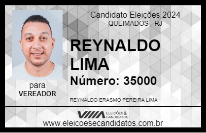 Candidato REYNALDO LIMA 2024 - QUEIMADOS - Eleições