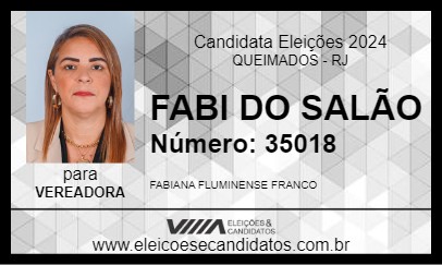 Candidato FABI DO SALÃO 2024 - QUEIMADOS - Eleições