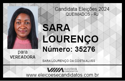 Candidato SARA LOURENÇO 2024 - QUEIMADOS - Eleições