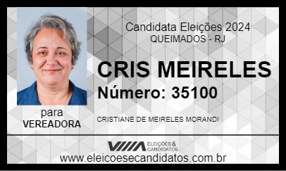 Candidato CRIS MEIRELES 2024 - QUEIMADOS - Eleições