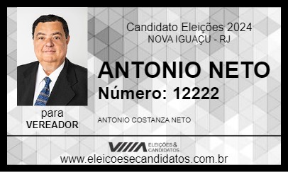 Candidato ANTONIO NETO 2024 - NOVA IGUAÇU - Eleições