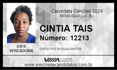 Candidato CINTIA TAIS 2024 - NOVA IGUAÇU - Eleições