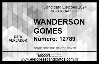 Candidato WANDERSON GOMES 2024 - NOVA IGUAÇU - Eleições