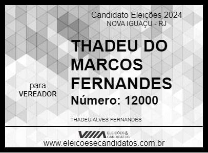 Candidato THADEU DO MARCOS FERNANDES 2024 - NOVA IGUAÇU - Eleições