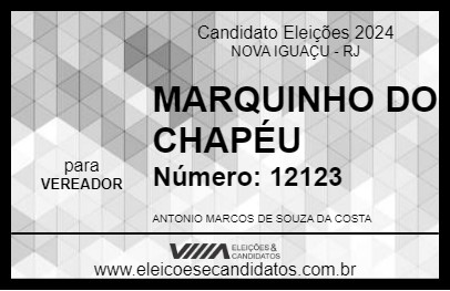 Candidato MARQUINHO DO CHAPÉU 2024 - NOVA IGUAÇU - Eleições