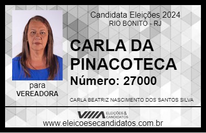 Candidato CARLA DA PINACOTECA 2024 - RIO BONITO - Eleições