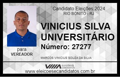 Candidato VINICIUS SILVA UNIVERSITÁRIO 2024 - RIO BONITO - Eleições