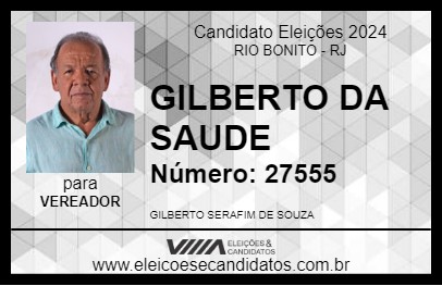 Candidato GILBERTO DA SAUDE 2024 - RIO BONITO - Eleições