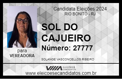 Candidato SOL DO CAJUEIRO 2024 - RIO BONITO - Eleições