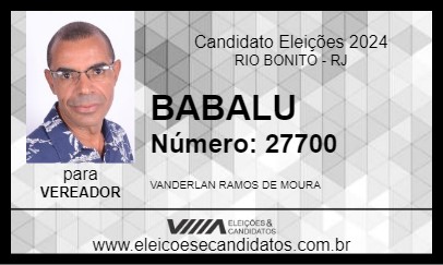 Candidato BABALU 2024 - RIO BONITO - Eleições