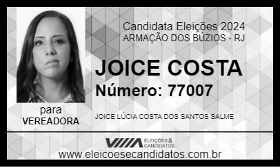 Candidato JOICE COSTA 2024 - ARMAÇÃO DOS BÚZIOS - Eleições