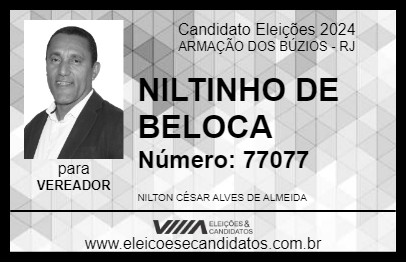 Candidato NILTINHO DE BELOCA 2024 - ARMAÇÃO DOS BÚZIOS - Eleições