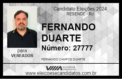 Candidato FERNANDO DUARTE 2024 - RESENDE - Eleições