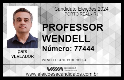 Candidato PROFESSOR WENDELL 2024 - PORTO REAL - Eleições