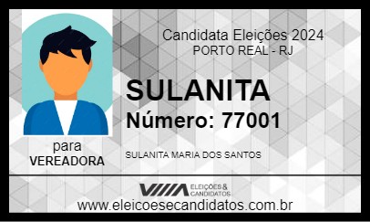 Candidato SULANITA 2024 - PORTO REAL - Eleições