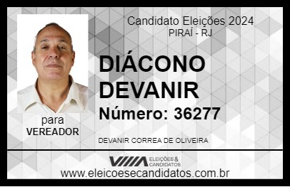 Candidato DIÁCONO DEVANIR 2024 - PIRAÍ - Eleições