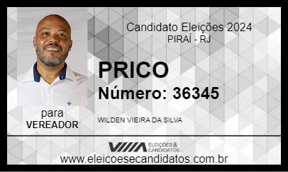 Candidato PRICO 2024 - PIRAÍ - Eleições