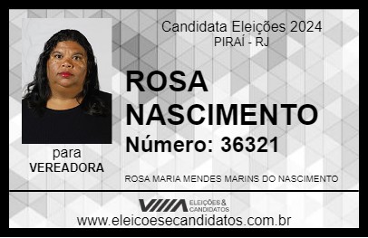 Candidato ROSA NASCIMENTO 2024 - PIRAÍ - Eleições