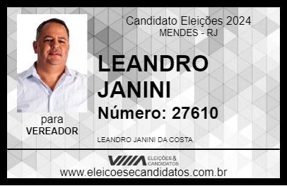 Candidato LEANDRO JANINI 2024 - MENDES - Eleições