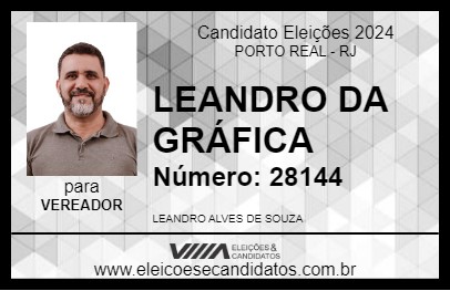 Candidato LEANDRO DA GRÁFICA 2024 - PORTO REAL - Eleições