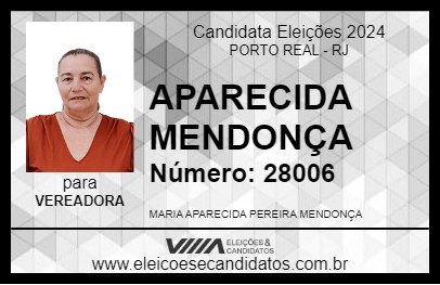 Candidato APARECIDA MENDONÇA 2024 - PORTO REAL - Eleições