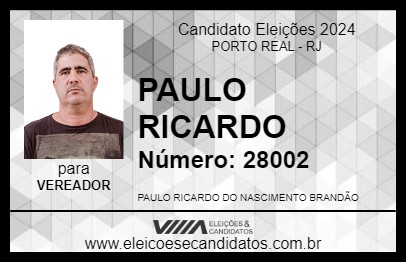 Candidato PAULO RICARDO 2024 - PORTO REAL - Eleições