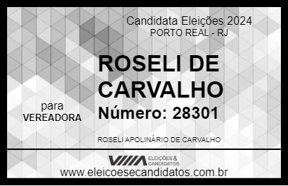 Candidato ROSELI DE CARVALHO 2024 - PORTO REAL - Eleições