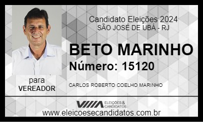 Candidato BETO MARINHO 2024 - SÃO JOSÉ DE UBÁ - Eleições