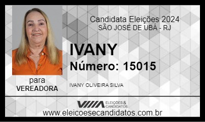 Candidato IVANY 2024 - SÃO JOSÉ DE UBÁ - Eleições