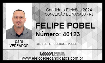 Candidato FELIPE POBEL 2024 - CONCEIÇÃO DE MACABU - Eleições