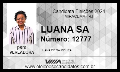 Candidato LUANA SA 2024 - MIRACEMA - Eleições