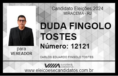 Candidato DUDA FINGOLO TOSTES 2024 - MIRACEMA - Eleições