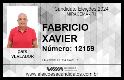 Candidato FABRICIO XAVIER 2024 - MIRACEMA - Eleições