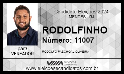 Candidato RODOLFINHO 2024 - MENDES - Eleições