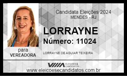 Candidato LORRAYNE 2024 - MENDES - Eleições