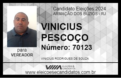 Candidato VINICIUS PESCOÇO 2024 - ARMAÇÃO DOS BÚZIOS - Eleições