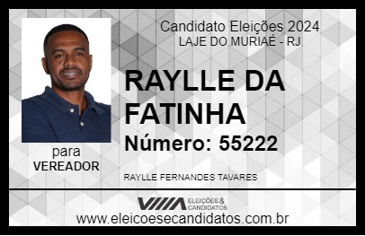 Candidato RAYLLE DA FATINHA 2024 - LAJE DO MURIAÉ - Eleições