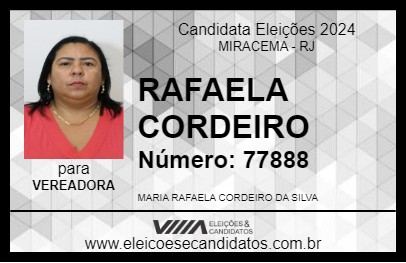 Candidato RAFAELA CORDEIRO 2024 - MIRACEMA - Eleições